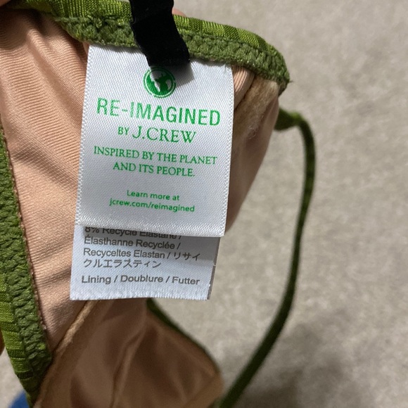 J. Crew Green Ribbed Unlined Wired Swim Bikini Top Size 38 C - Picture 3 of 4